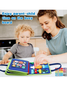 Tablero Ocupado Montessori Azul - Juguete Educativo 1-4 Años 2