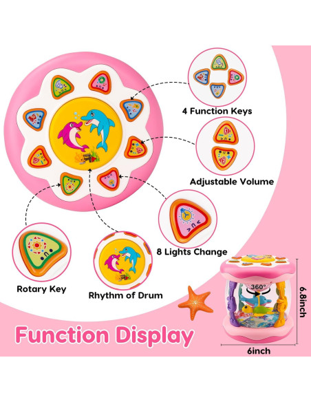 Juguete Musical Proyector Oceánico Tsomtto para Bebés 0-12 Meses Juguete Musical Proyector Oceánico Tsomtto para Bebés 0-12 Meses