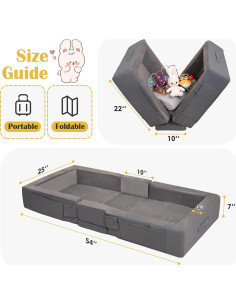 Cama de viaje Enitya para niños 137x64 cm gris portátil 2