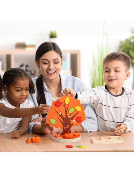 Juguete Montessori Woodtoe Recolección de Calabazas 36 PCS Juguete Montessori Woodtoe Recolección de Calabazas 36 PCS