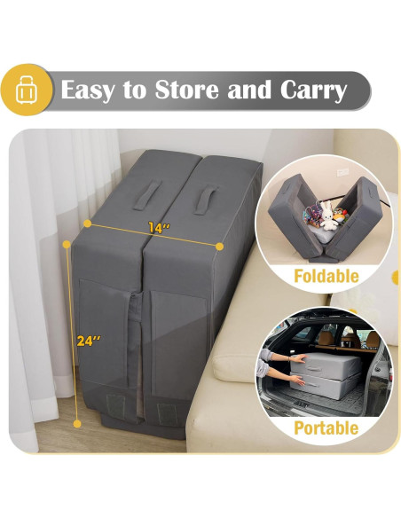 Cama de viaje Enitya para niños 137x64 cm gris portátil