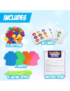 Juego de Enhebrado de Botones Point Games - 72 Piezas 2