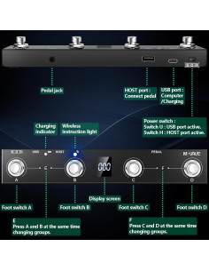 Controlador de pie MIDI inalámbrico Chocolate Plus 4 botones 2