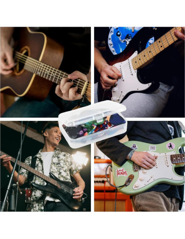21 Púas de Guitarra Forebile con Caja Organizadora - 3 Grosores