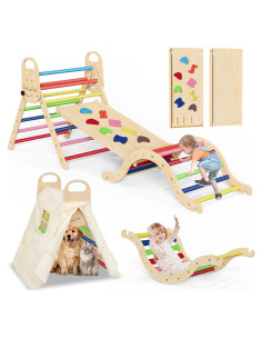 Conjunto Triángulo Pikler 8 en 1 Sehloran Madera Plegable