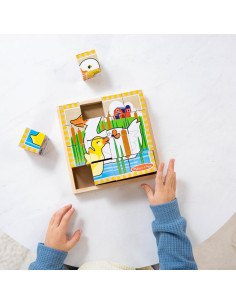 Rompecabezas de Cubos de Madera Melissa & Doug - 6 en 1 2