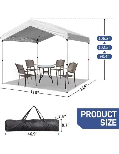 Carpa Pop Up 3x3m Genérico Instantánea para Eventos y Jardín