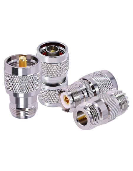 Adaptador Coaxial RF CNARIO N a UHF 4 Piezas 50 Ohmios