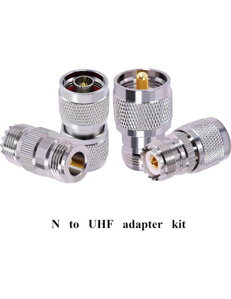 Adaptador Coaxial RF CNARIO N a UHF 4 Piezas 50 Ohmios