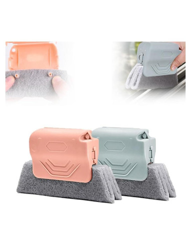 Limpiador de Rieles de Ventana PETUPS 2 Piezas Rosa y Gris