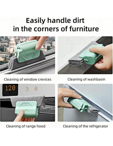 Limpiador de Rieles de Ventana PETUPS 2 Piezas Rosa y Gris