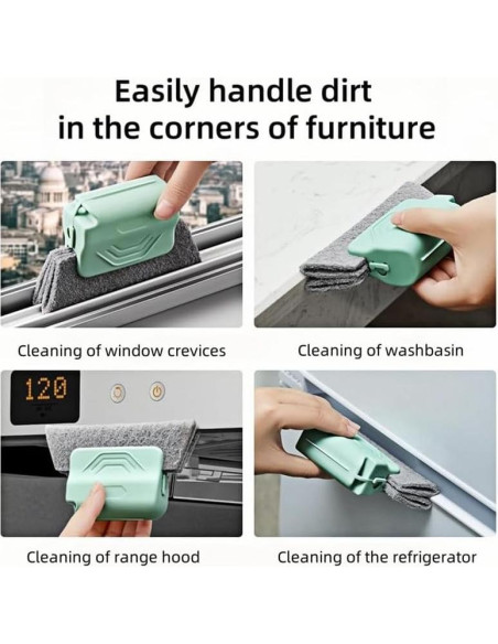 Limpiador de Rieles de Ventana PETUPS 2 Piezas Rosa y Gris