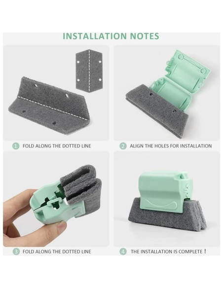 Limpiador de Rieles de Ventana PETUPS 2 Piezas Rosa y Gris