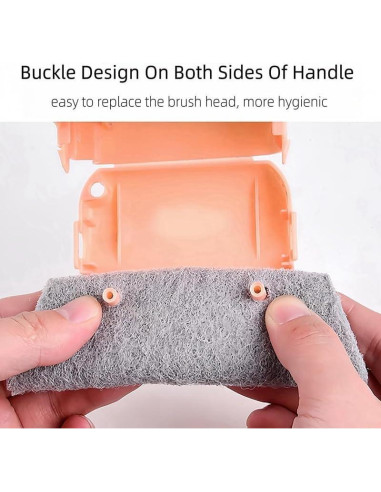 Limpiador de Rieles de Ventana PETUPS 2 Piezas Rosa y Gris