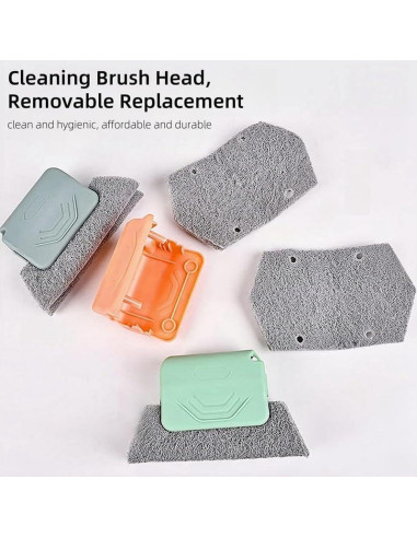 Limpiador de Rieles de Ventana PETUPS 2 Piezas Rosa y Gris