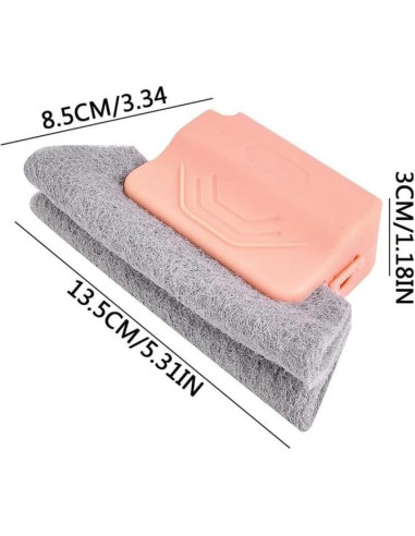 Limpiador de Rieles de Ventana PETUPS 2 Piezas Rosa y Gris