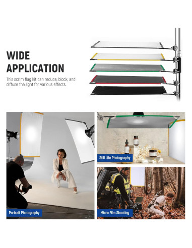Kit de Bandera Plegable 5-en-1 NEEWER 60x90cm para Fotografía
