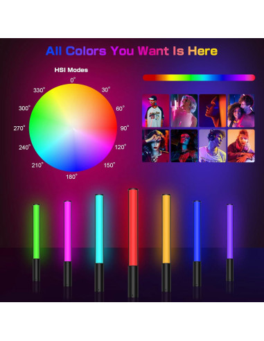 Varita de Luz LED RGB Leshiou P400S Portátil 2500K-6500K