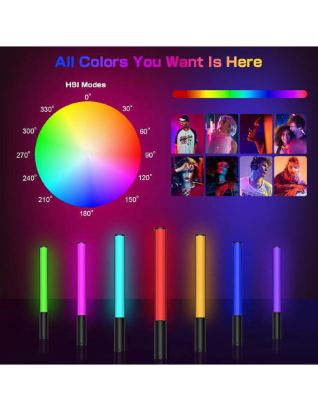 Varita de Luz LED RGB Leshiou P400S Portátil 2500K-6500K