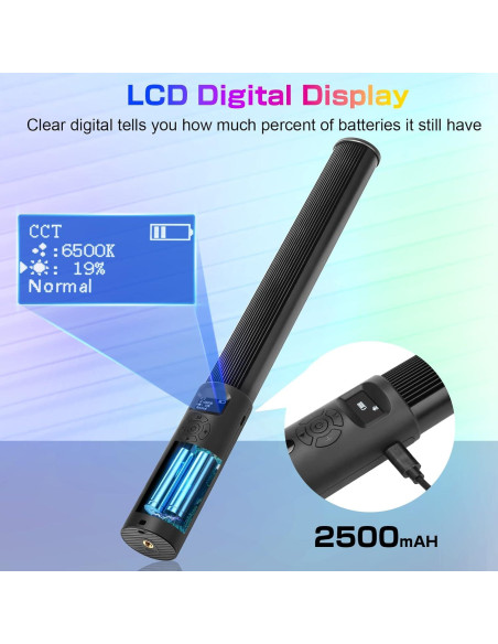 Varita de Luz LED RGB Leshiou P400S Portátil 2500K-6500K