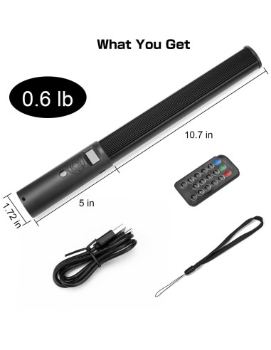 Varita de Luz LED RGB Leshiou P400S Portátil 2500K-6500K