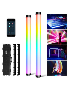 Luz de Varita RGB GVM BD25R con Softbox - 2 Paquetes 25W