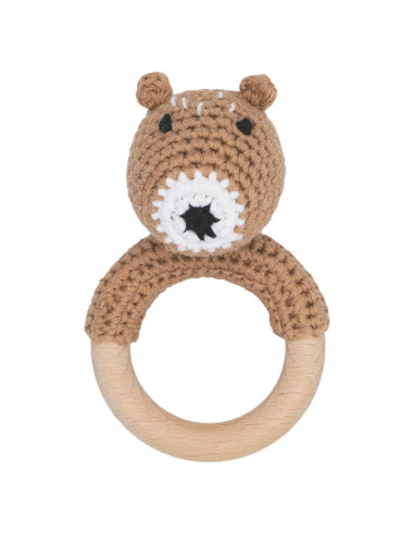 Sonajero de Madera Joliecraft Oso para Bebés 0-12 Meses