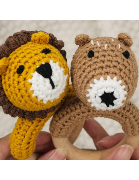 Sonajero de Madera Joliecraft Oso para Bebés 0-12 Meses