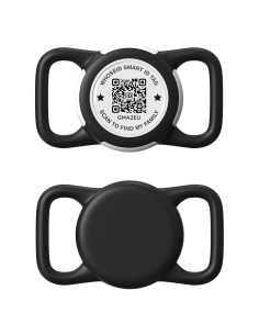 Soporte Airtag WhoseID Negro Regular con Código QR