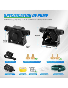 Bomba de Taladro FIDISP 750 GPH con Mangueras y Adaptadores 2