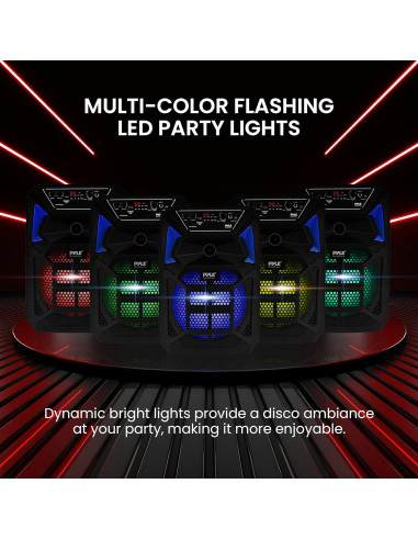 Altavoz PA Bluetooth Pyle 400W con micrófono y luces LED