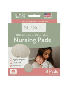 Almohadillas de Lactancia Reutilizables NuAngel - 8 Piezas Algodón