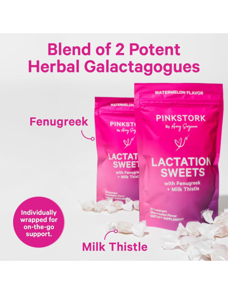 Dulces de Lactancia Pink Stork con Fenogreco y Cardo Mariano - 30 G