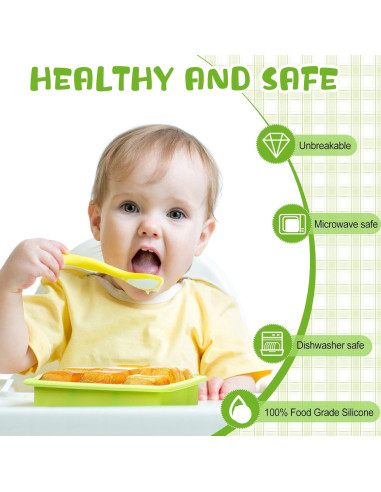 Contenedores de Almacenamiento de Alimentos para Bebés Rtteri - 6 Piezas Silicona Multicolor