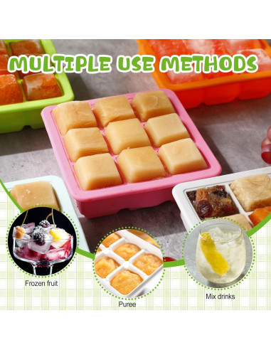 Contenedores de Almacenamiento de Alimentos para Bebés Rtteri - 6 Piezas Silicona Multicolor