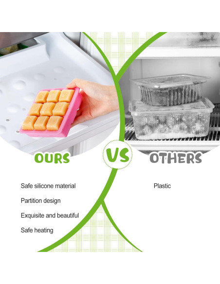 Contenedores de Almacenamiento de Alimentos para Bebés Rtteri - 6 Piezas Silicona Multicolor