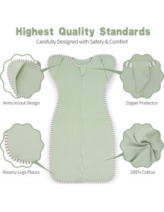 Saco de Sueño Roksuma 3-6 Meses 100% Algodón Paquete de 2 2