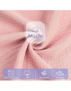 FUNUPUP Funda de Muselina para Lounger Bebé Rosa 85x52.5cm 2