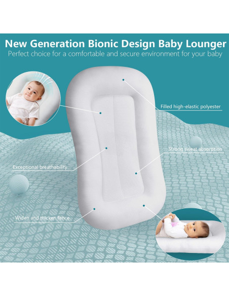 Cojín para Bebé Saanerueen Azul Suave y Lavable 0-12 Meses