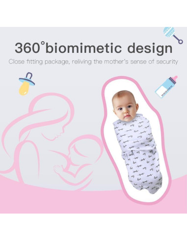 Envoltura de Swaddle Ajustable Sleepyturtle - 3 Piezas para Bebés 0-3 Meses