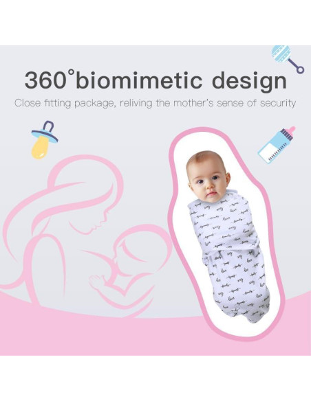 Envoltura de Swaddle Ajustable Sleepyturtle - 3 Piezas para Bebés 0-3 Meses