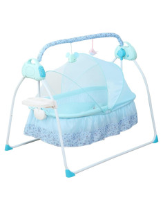 Cuna eléctrica TFCFL azul 0-18 meses con oscilación y música
