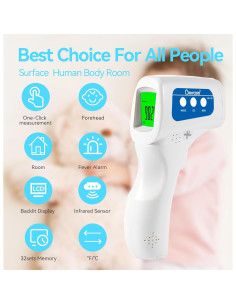 Termómetro Infrarrojo Sin Contacto Berrcom JXB-178 Blanco 3 en 1 2