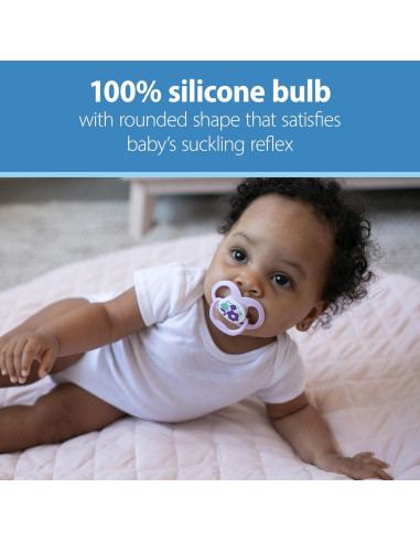 Chupete Dr. Brown's Advantage Azul 6-18m Brilla en la Oscuridad