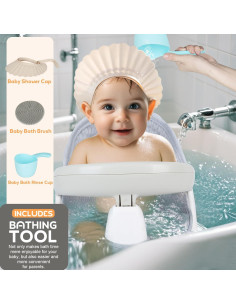 Asiento de baño giratorio 360 para bebés - Blanco 2