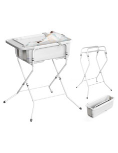 Bañera Plegable para Bebés Elyelsanns con Soporte y Termómetro