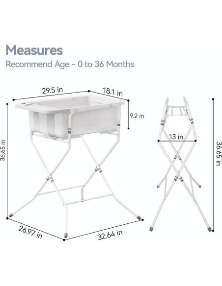 Bañera Plegable para Bebés Elyelsanns con Soporte y Termómetro Bañera Plegable para Bebés Elyelsanns con Soporte y Termómetro