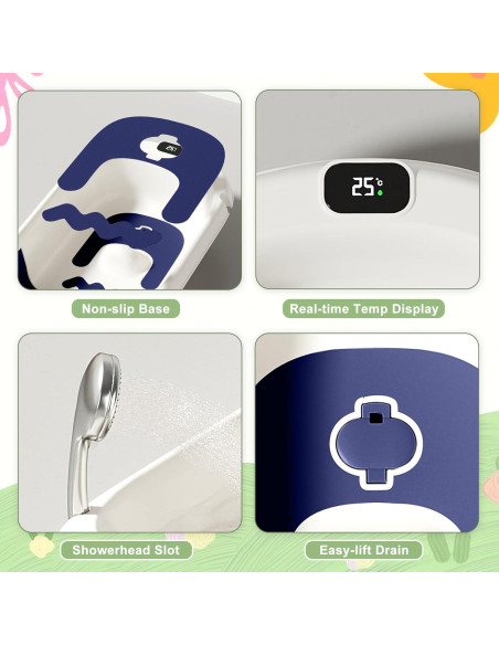Bañera Reclinable para Bebés LAUJIA Azul 6-36 Meses Bañera Reclinable para Bebés LAUJIA Azul 6-36 Meses