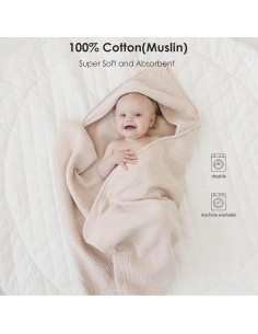 Toallas de baño con capucha MairMore 100% algodón 81x81 cm 2