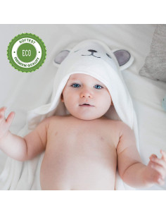 Toalla con Capucha para Bebé HIPHOP PANDA 76.2x76.2 cm Rayón Bambú 2